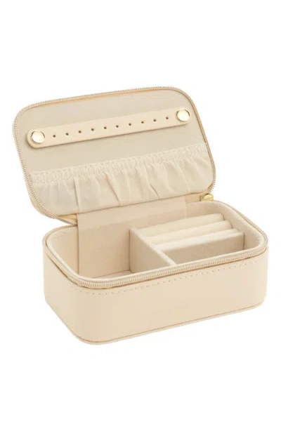 Nordstrom Initial Rectangular Jewelry Box In P- Cream- Gold