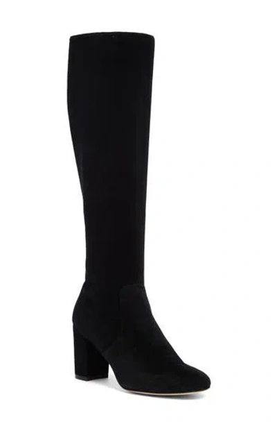Stuart Weitzman Sofia Zip 75 Suede Knee-high Boot In Black
