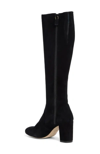 Stuart Weitzman Sofia Zip 75 Suede Knee-high Boot In Black