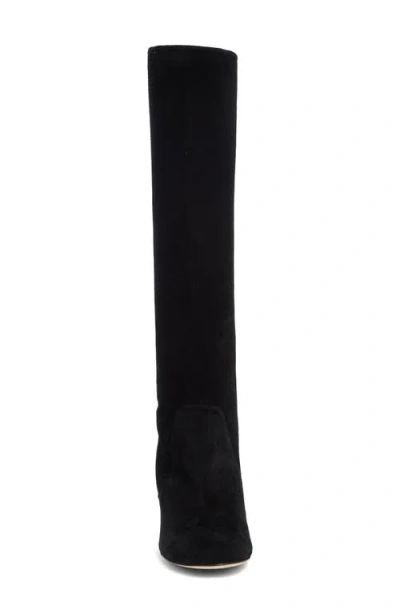 Stuart Weitzman Sofia Zip 75 Suede Knee-high Boot In Black