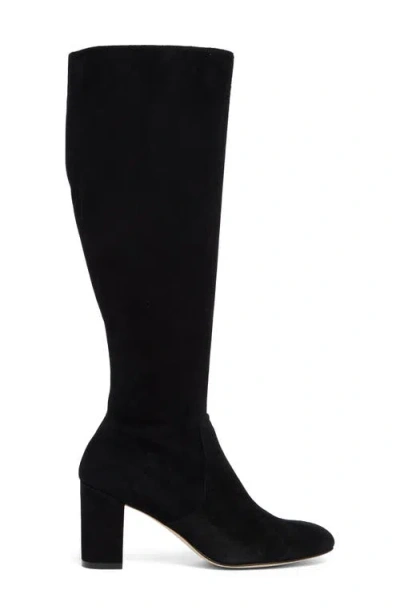 Stuart Weitzman Sofia Zip 75 Suede Knee-high Boot In Black