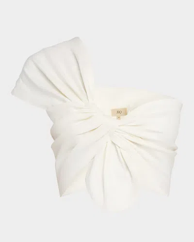 Jbq Sol Asymmetric Twist-front Top In White
