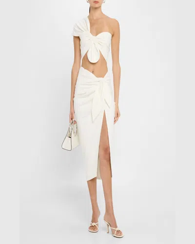 Jbq Sol Asymmetric Twist-front Top In White