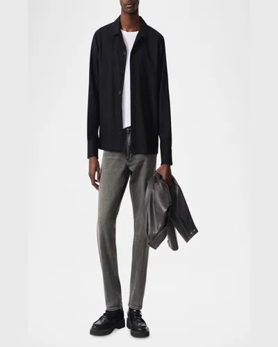 Rag & Bone Men's Ripstop Wool Overshirt In Black