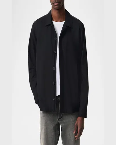 Rag & Bone Men's Ripstop Wool Overshirt In Black