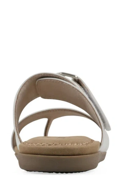 Cliffs By White Mountain Fancify Toe Loop Sandal In White Burnished Smooth