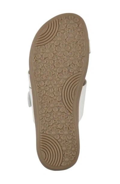 Cliffs By White Mountain Fancify Toe Loop Sandal In White Burnished Smooth