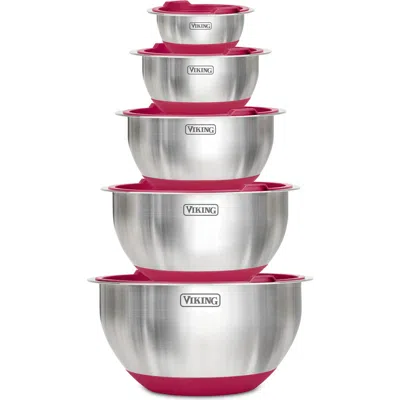 Viking 10 Pc Stainless Steel Mixing Bowl Set In Red
