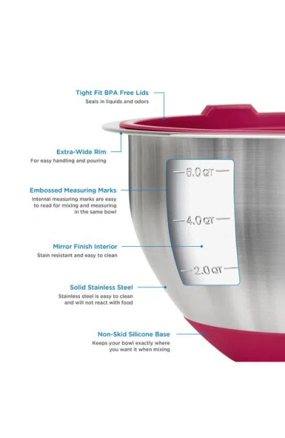 Viking 10 Pc Stainless Steel Mixing Bowl Set In Red