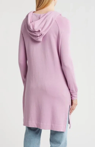 Go Couture Wrap Front Hooded Cardigan In Crocus