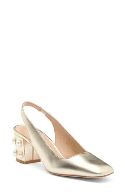 Stuart Weitzman Jute 60 Block Heel Slingback Pump In Platino