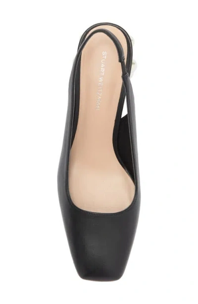Stuart Weitzman Jute 60 Block Heel Slingback Pump In Black