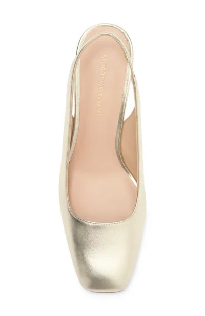 Stuart Weitzman Jute 60 Block Heel Slingback Pump In Platino