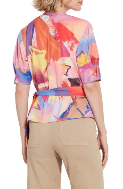 Lyssé Juno Front Tie Wrap Top In Zesty Shades In Zesty Shades