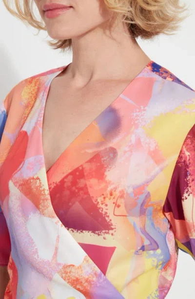 Lyssé Juno Front Tie Wrap Top In Zesty Shades In Zesty Shades