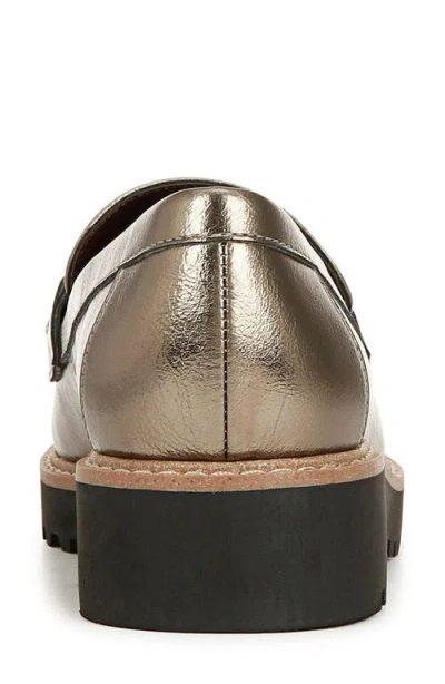 Franco Sarto Colette Bit Loafer In Pewter Metallic Faux Leather