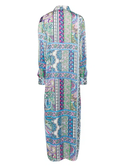 Bambah Button Down Dress In Blue