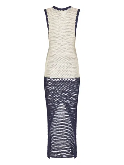 Paramidonna Kate Dress Ivory Navy In Neutrals