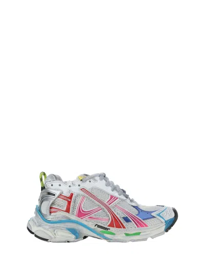 Balenciaga Mesh And Nylon Multicolor Worn-out Effect Runner Sneakers Shoes