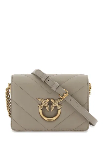 Pinko Click Mini Love Bag In Noce Antique Gold (khaki)