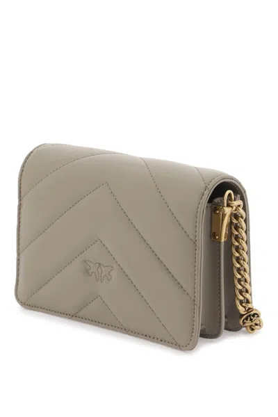 Pinko Click Mini Love Bag In Noce Antique Gold (khaki)