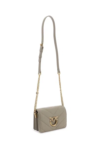 Pinko Click Mini Love Bag In Noce Antique Gold (khaki)