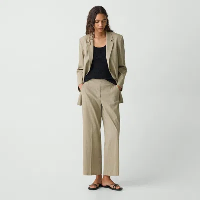 Theory Relaxed Pull-on Pant In Good Linen In Soft Taupe