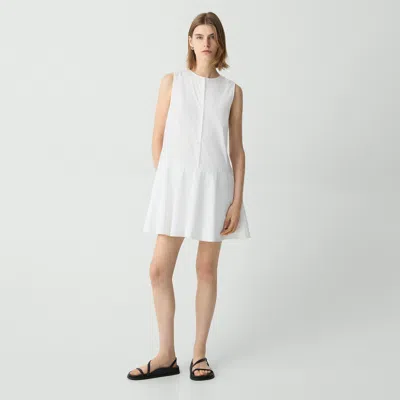 Theory Mini Dress With Crew Neck And Flared Skirt In White