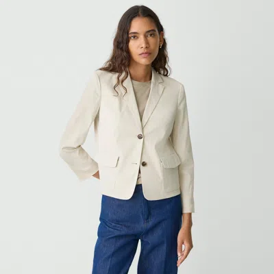 Theory Shrunken Blazer In Good Linen In Straw
