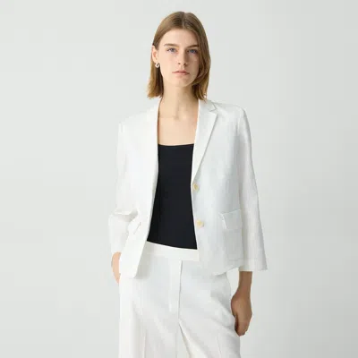 Theory Shrunken Blazer In Good Linen In White