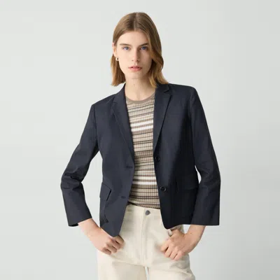 Theory Shrunken Blazer In Good Linen In Concord