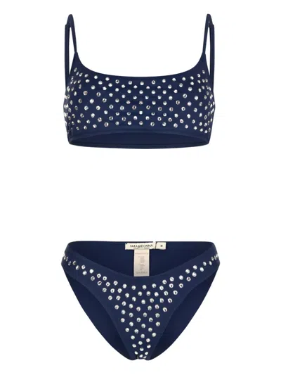 Paramidonna Chiara Crystals Navy Bikini In Blau
