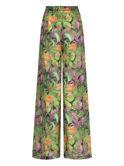 Paramidonna Jungle-print Beach Trousers In Grün