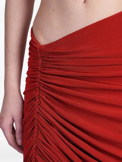 Magda Butrym Draped Viscose Blend Jersey Long Skirt In Rot