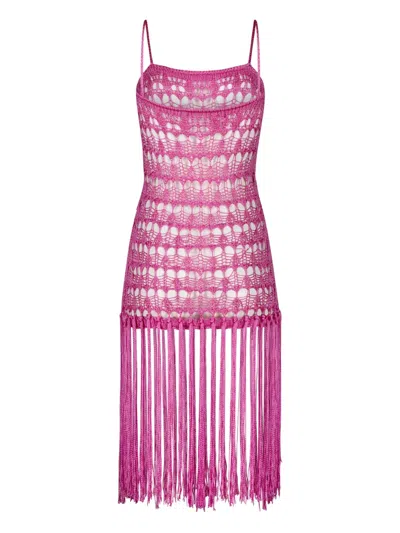 Paramidonna Dahlia Crochet Dress In Rosa