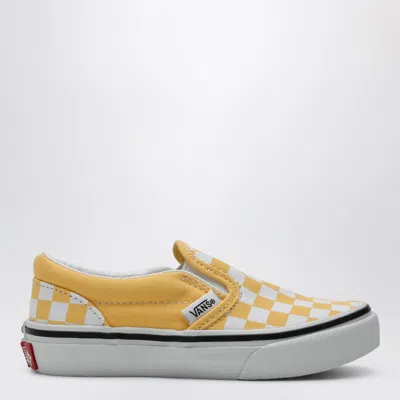 Vans White/yellow Slip-on Sneaker With Check Pattern In Yellow