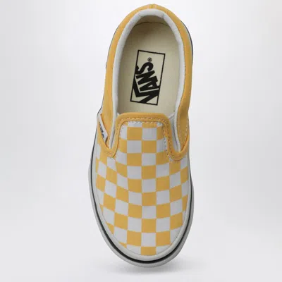 Vans White/yellow Slip-on Sneaker With Check Pattern In Yellow