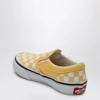 Vans White/yellow Slip-on Sneaker With Check Pattern In Yellow