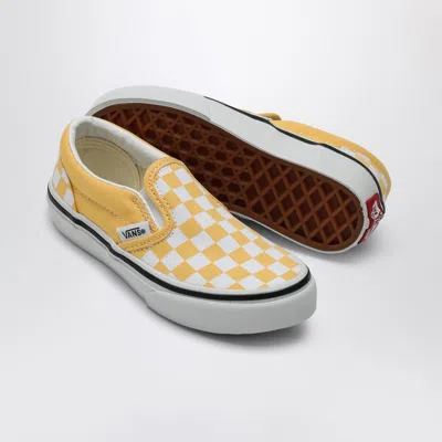 Vans White/yellow Slip-on Sneaker With Check Pattern In Yellow