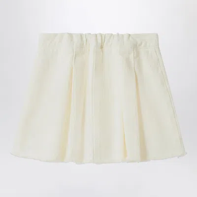 Il Gufo White Milk Skirt In Denim In White