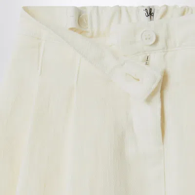 Il Gufo White Milk Skirt In Denim In White