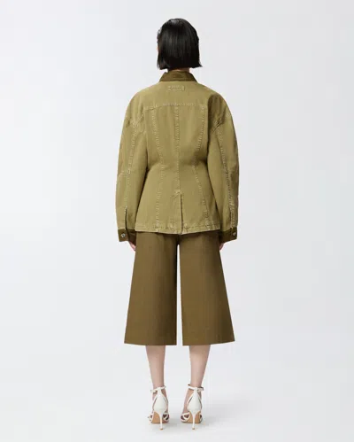 Pinko Field Jacket With Pockets In Four-leaf Clover Green