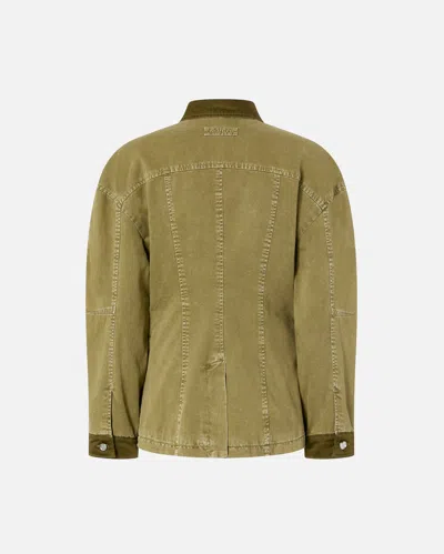 Pinko Field Jacket With Pockets In Four-leaf Clover Green