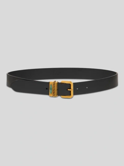 Etro Leather Belt In Schwarz