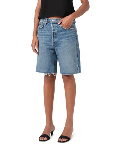 Agolde High Rise Shorts In Blue