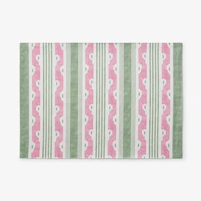 The Company Store Navya & Gulab Placemats, Set Of 4 In Green/pink