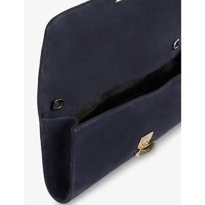 Lk Bennett Womens Daisy Suede Clutch Bag Blu-navy In Blu-navy