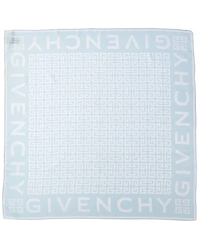Givenchy 4g All-over Silk Scarf In Blue