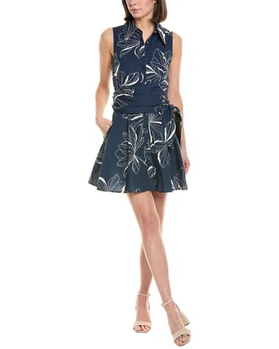 Hutch Biltmore Dress In Navy Block Print In Blue