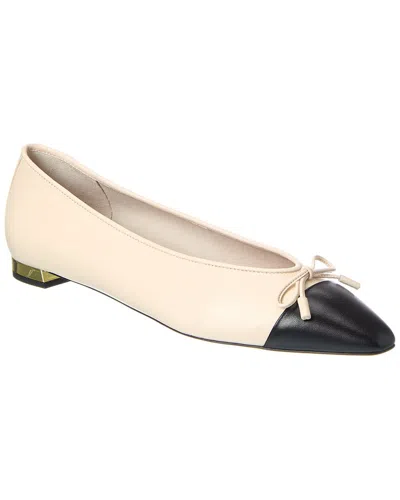 Aquazzura Gioia Leather Ballet Flats In Brown